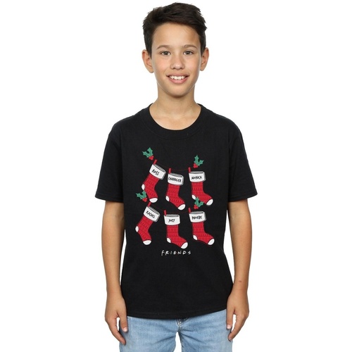 Abbigliamento Bambino T-shirt maniche corte Friends Christmas Stockings Nero