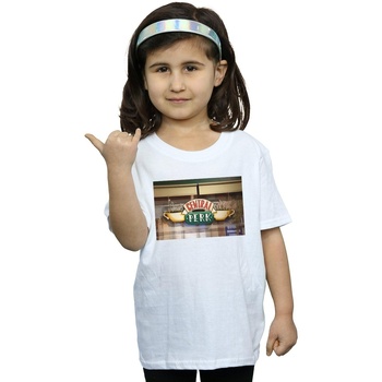 Abbigliamento Bambina T-shirts a maniche lunghe Friends Central Perk Photo Bianco