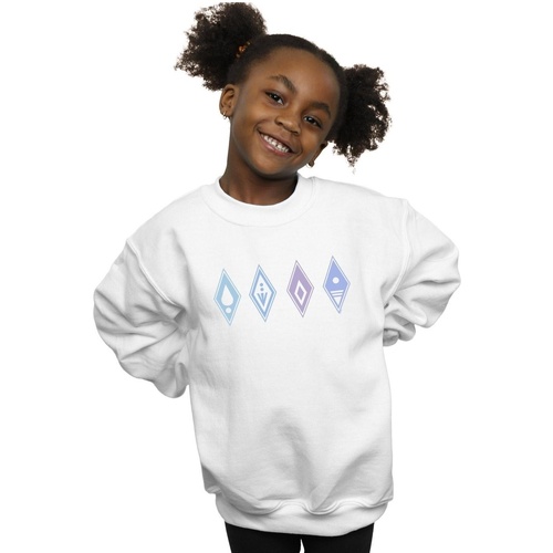 Abbigliamento Bambina Felpe Disney Frozen 2 Elements Symbols Bianco