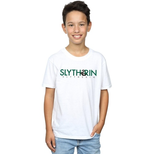 Abbigliamento Bambino T-shirt maniche corte Harry Potter Slytherin Text Bianco