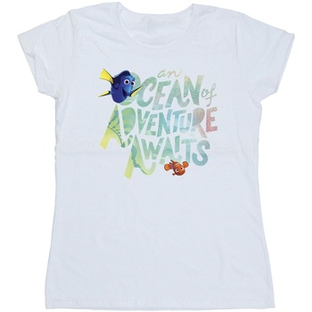 Abbigliamento Donna T-shirts a maniche lunghe Disney Finding Dory Ocean Of Adventure Bianco
