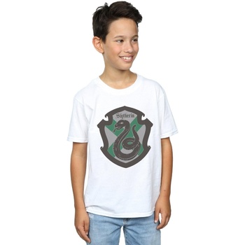 Abbigliamento Bambino T-shirt maniche corte Harry Potter Slytherin Crest Flat Bianco
