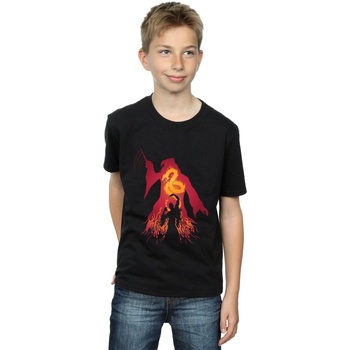 Abbigliamento Bambino T-shirt & Polo Harry Potter Dumbledore Silhouette Nero