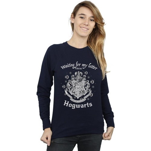 Abbigliamento Donna Felpe Harry Potter Hogwarts Waiting For My Letter Blu
