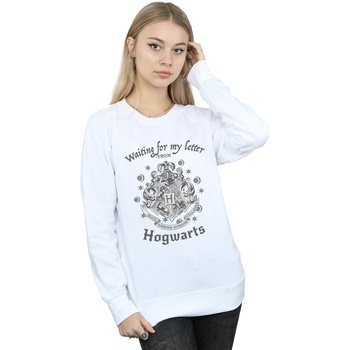 Abbigliamento Donna Felpe Harry Potter Hogwarts Waiting For My Letter Bianco
