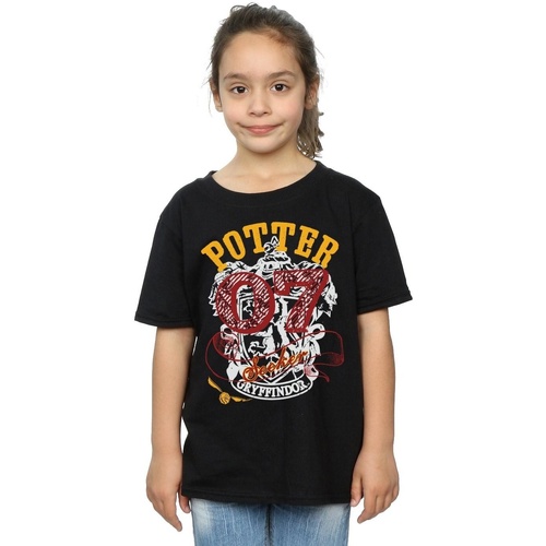 Abbigliamento Bambina T-shirts a maniche lunghe Harry Potter Gryffindor Seeker Nero