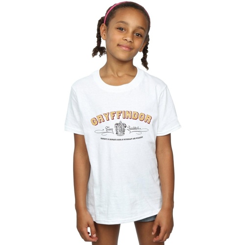 Abbigliamento Bambina T-shirts a maniche lunghe Harry Potter Gryffindor Team Quidditch Bianco
