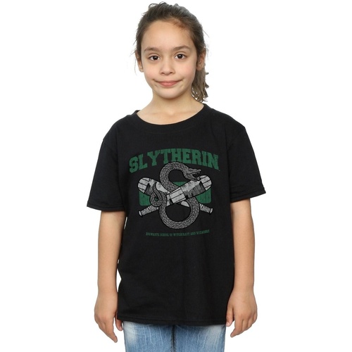 Abbigliamento Bambina T-shirts a maniche lunghe Harry Potter Slytherin Quidditch Emblem Nero