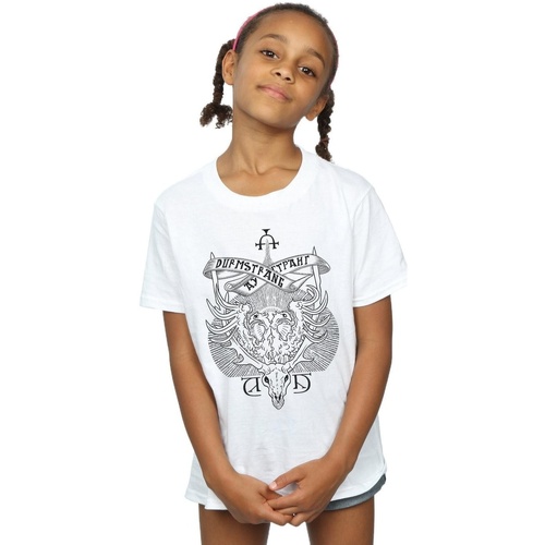 Abbigliamento Bambina T-shirts a maniche lunghe Harry Potter Durmstrang Institute Crest Bianco