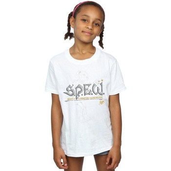 Abbigliamento Bambina T-shirts a maniche lunghe Harry Potter Dobby Elfish Welfare Bianco