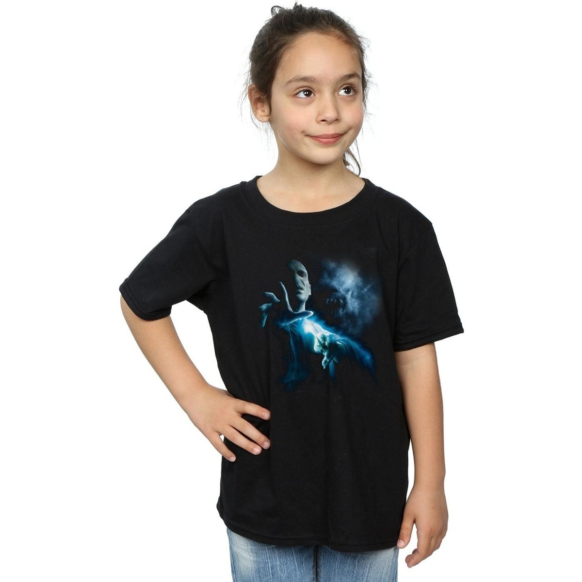 Abbigliamento Bambina T-shirts a maniche lunghe Harry Potter Voldemort Shadow Nero