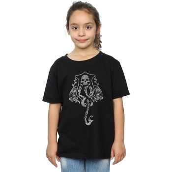 Abbigliamento Bambina T-shirts a maniche lunghe Harry Potter Dark Mark Crest Nero