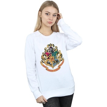 Abbigliamento Donna Felpe Harry Potter Hogwarts Crest Gold Ink Bianco