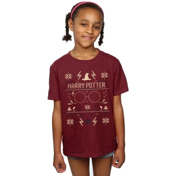 Abbigliamento Bambina T-shirts a maniche lunghe Harry Potter Christmas Pattern Multicolore