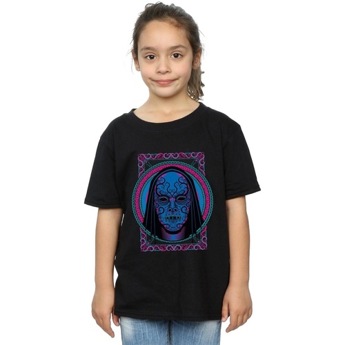 Abbigliamento Bambina T-shirts a maniche lunghe Harry Potter Neon Death Eater Mask Nero