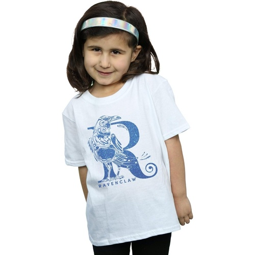 Abbigliamento Bambina T-shirts a maniche lunghe Harry Potter Ravenclaw Glitter Bianco