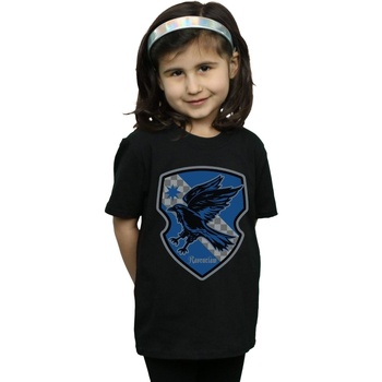Abbigliamento Bambina T-shirts a maniche lunghe Harry Potter Ravenclaw Crest Flat Nero