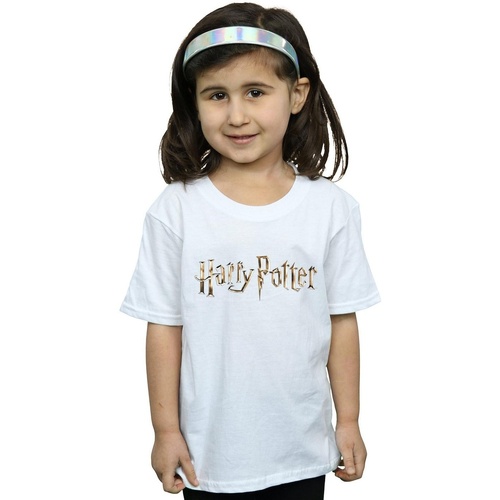 Abbigliamento Bambina T-shirts a maniche lunghe Harry Potter Full Colour Logo Bianco