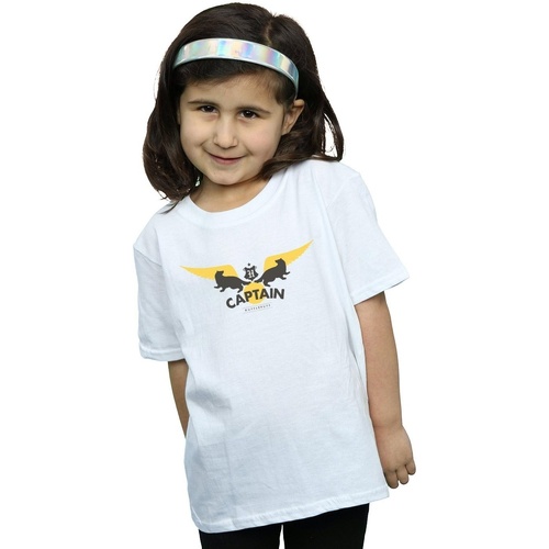 Abbigliamento Bambina T-shirts a maniche lunghe Harry Potter Hufflepuff Captain Bianco