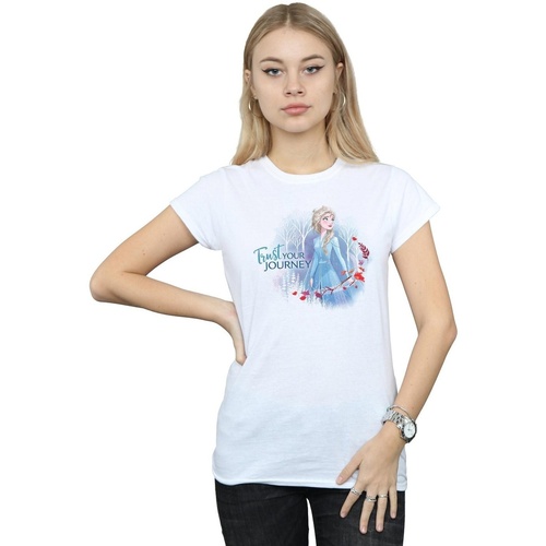 Abbigliamento Donna T-shirts a maniche lunghe Disney Frozen 2 Trust Your Journey Bianco