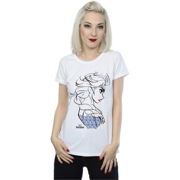 Abbigliamento Donna T-shirts a maniche lunghe Disney Frozen Elsa Sketch Bianco
