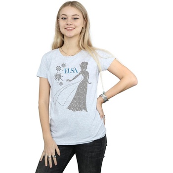 Abbigliamento Donna T-shirts a maniche lunghe Disney Frozen Elsa Christmas Silhouette Grigio