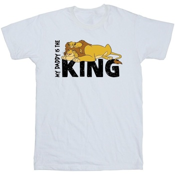 Abbigliamento Bambina T-shirts a maniche lunghe Disney The Lion King Daddy Is King Bianco