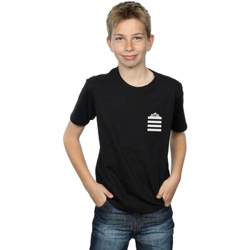 Abbigliamento Bambino T-shirt maniche corte Dessins Animés Taz Stripes Faux Pocket Nero