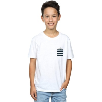 Abbigliamento Bambino T-shirt maniche corte Dessins Animés Taz Stripes Faux Pocket Bianco