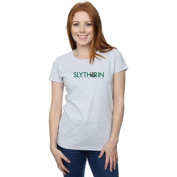 Abbigliamento Donna T-shirts a maniche lunghe Harry Potter Slytherin Text Grigio