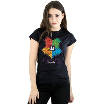 Abbigliamento Donna T-shirts a maniche lunghe Harry Potter Hogwarts Junior Crest Nero