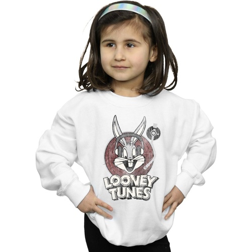Abbigliamento Bambina Felpe Dessins Animés Bugs Bunny Circle Logo Bianco