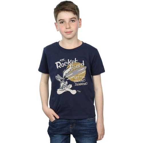 Abbigliamento Bambino T-shirt maniche corte Dessins Animés Wile E Coyote Rocket Board Blu