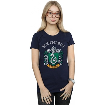 Abbigliamento Donna T-shirts a maniche lunghe Harry Potter Slytherin Crest Blu