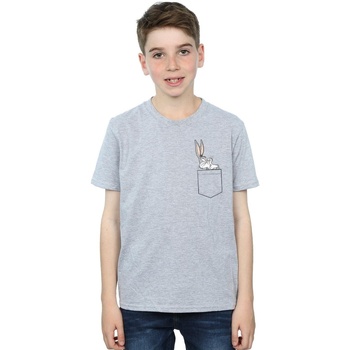 Abbigliamento Bambino T-shirt maniche corte Dessins Animés Bugs Bunny Faux Pocket Grigio