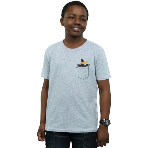 Abbigliamento Bambino T-shirt maniche corte Dessins Animés Daffy Duck Faux Pocket Grigio