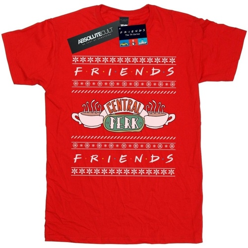 Abbigliamento Uomo T-shirts a maniche lunghe Friends Fair Isle Central Perk Rosso