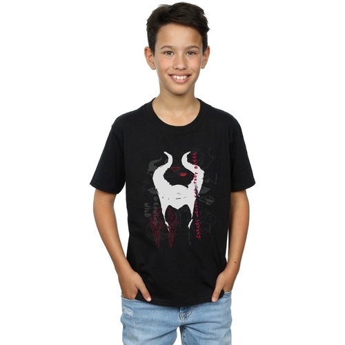 Abbigliamento Bambino T-shirt maniche corte Disney Maleficent Mistress Of Evil Growing Wild Horns Collage Nero