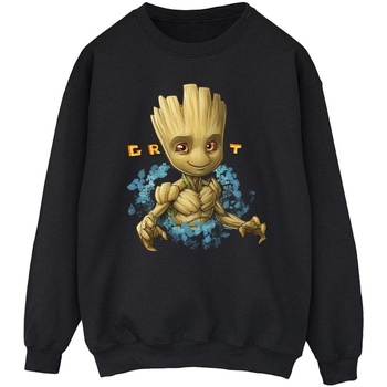 Abbigliamento Uomo Felpe Guardians Of The Galaxy Groot Flowers Nero