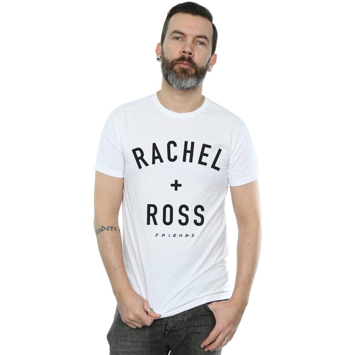Abbigliamento Uomo T-shirts a maniche lunghe Friends Rachel And Ross Text Bianco