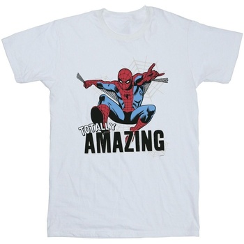 Abbigliamento Bambina T-shirts a maniche lunghe Marvel Spider-Man Amazing Bianco