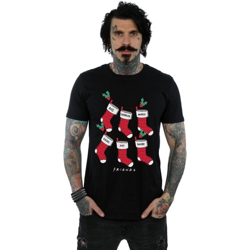 Abbigliamento Uomo T-shirts a maniche lunghe Friends Christmas Stockings Nero