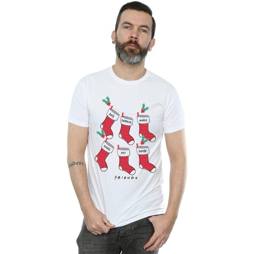 Abbigliamento Uomo T-shirts a maniche lunghe Friends Christmas Stockings Bianco