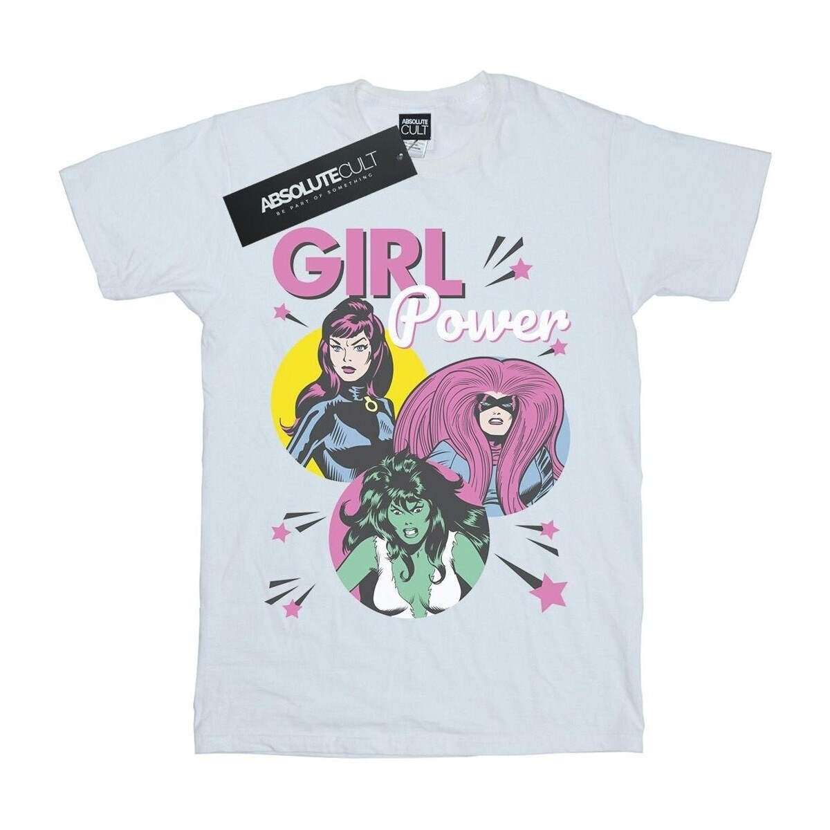 Abbigliamento Bambina T-shirts a maniche lunghe Marvel Girl Power Bianco