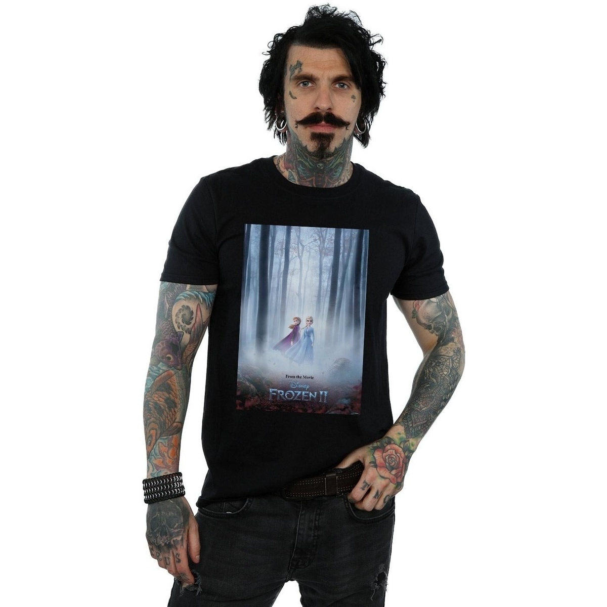 Abbigliamento Uomo T-shirts a maniche lunghe Disney Frozen 2 Movie Poster Nero