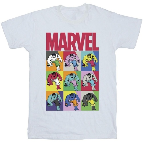 Abbigliamento Bambina T-shirts a maniche lunghe Marvel Hulk Pop Art Bianco