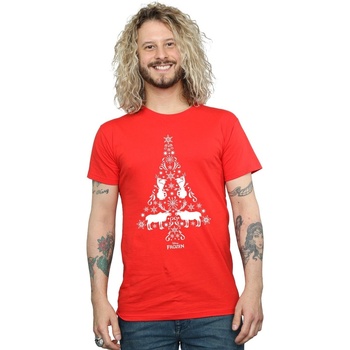 Abbigliamento Uomo T-shirts a maniche lunghe Disney Frozen Christmas Tree Rosso