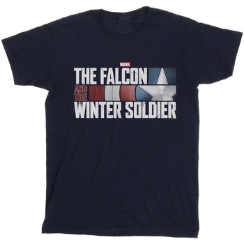 Abbigliamento Uomo T-shirts a maniche lunghe Marvel The Falcon And The Winter Soldier Logo Blu