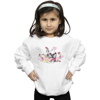 Abbigliamento Bambina Felpe Disney Mickey Mouse Love Friends Bianco