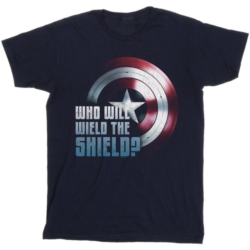 Abbigliamento Uomo T-shirts a maniche lunghe Marvel The Falcon And The Winter Soldier Wield The Shield Blu